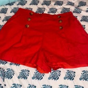 Red Forever 21 , high waisted shorts